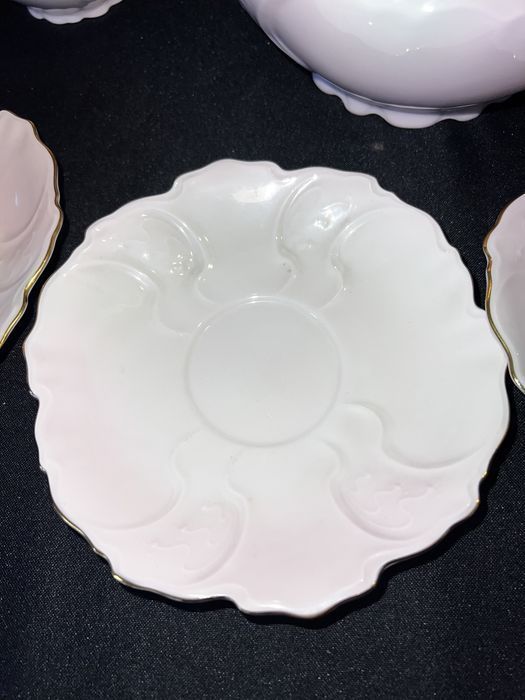 Porcelana czeska różowy serwis dla 6 os. Czechosłowacja h&c