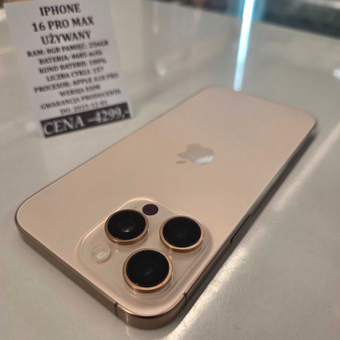 iPhone 16 Pro Max 256GB Bat 100% Topcase Vivo *Raty 0%