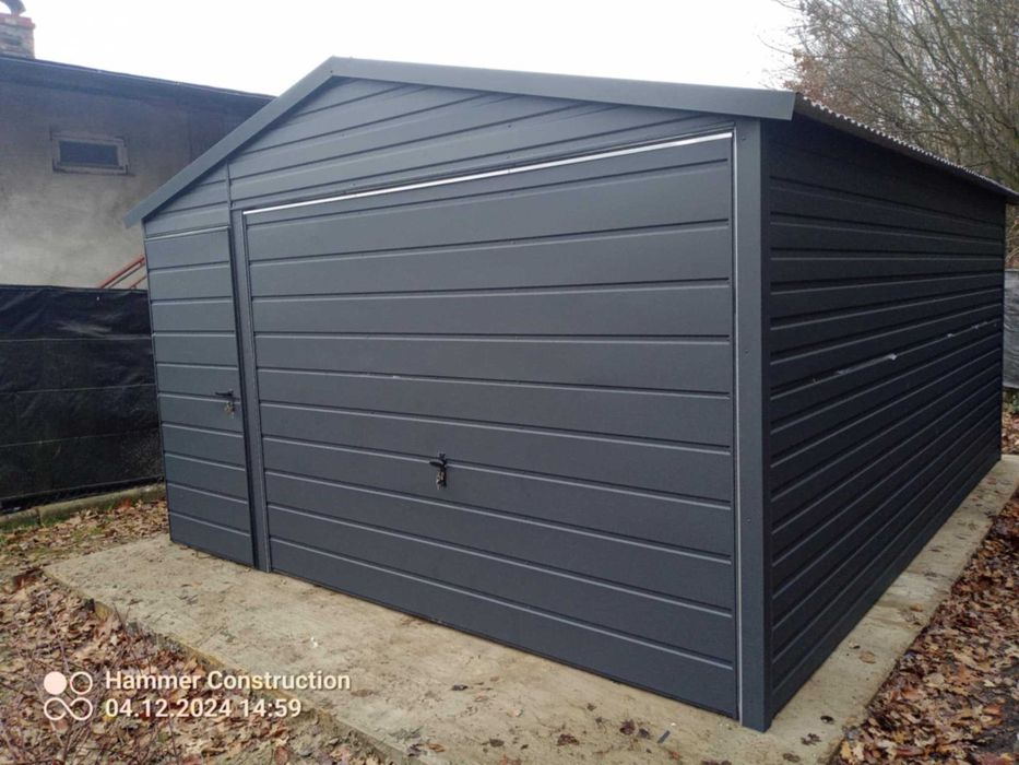 Garaż blaszany 4x5 Wzmocniony PROFILAMI. Producent SZYBKIE TERMINY