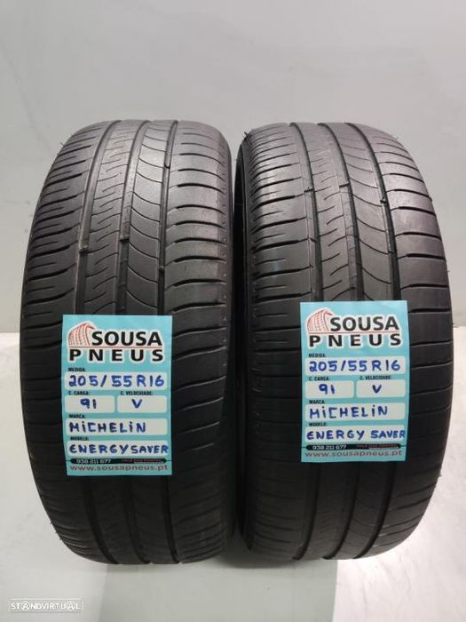 2 pneus semi novos 205-55r16 michelin - oferta dos portes