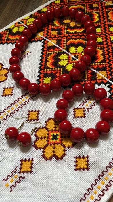 Буси, намисто, дерев'яне, дерев'яні прикраси, етно, браслет