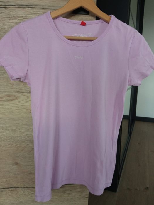 Liliowy bawełniany T-shirt Esprit s