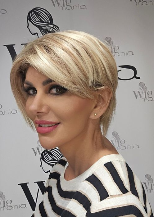 Peruka naturalna blond pasemka