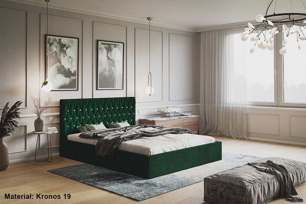 Łóżko łóżka tapicerowane pikowane WERONA 160x200 180x200 POJEMNIK