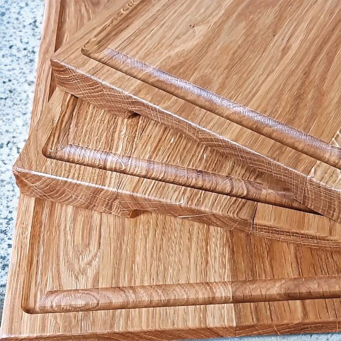 Набір з двох обробних кухонних (розділочних) дошок на підставці