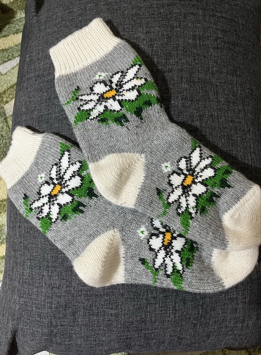 Нові теплі вʼязані універсальні шерстяні носки шерсть 35-38 р.