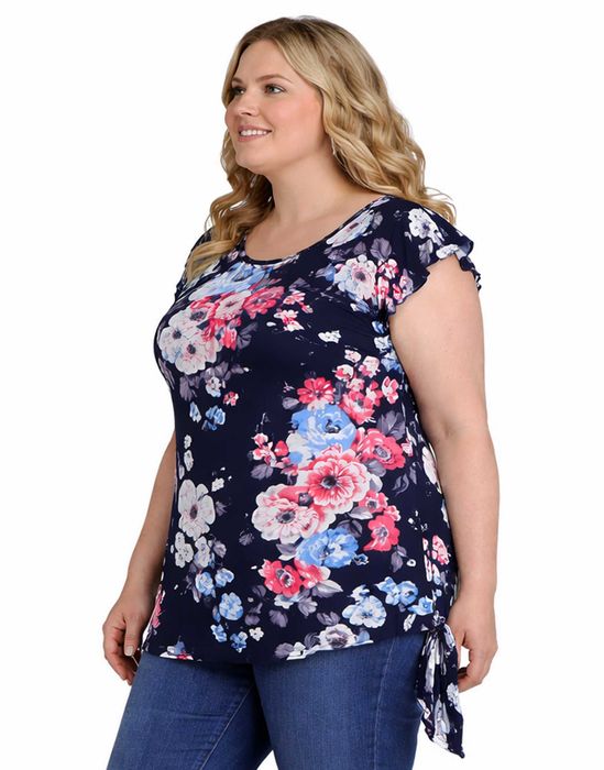 Bluzka letnia z wiązaniem Plus Size 3XL - 54/56