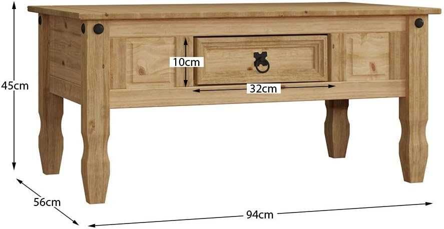 Mesa de centro mesa de café mesa auxiliar - em pinho - 94 x 45 x 56 cm