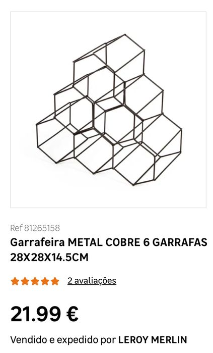 Garrafeira de metal (6 módulos)