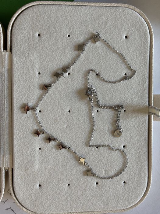 colar simples estrela prata