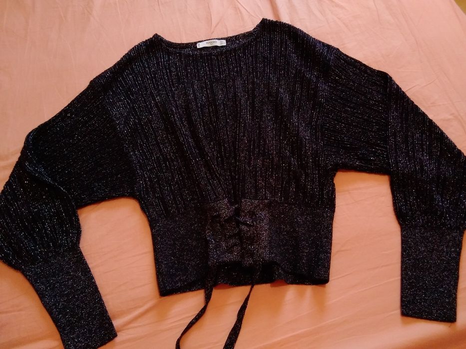 Camisola curta brilho MANGO tamanho S