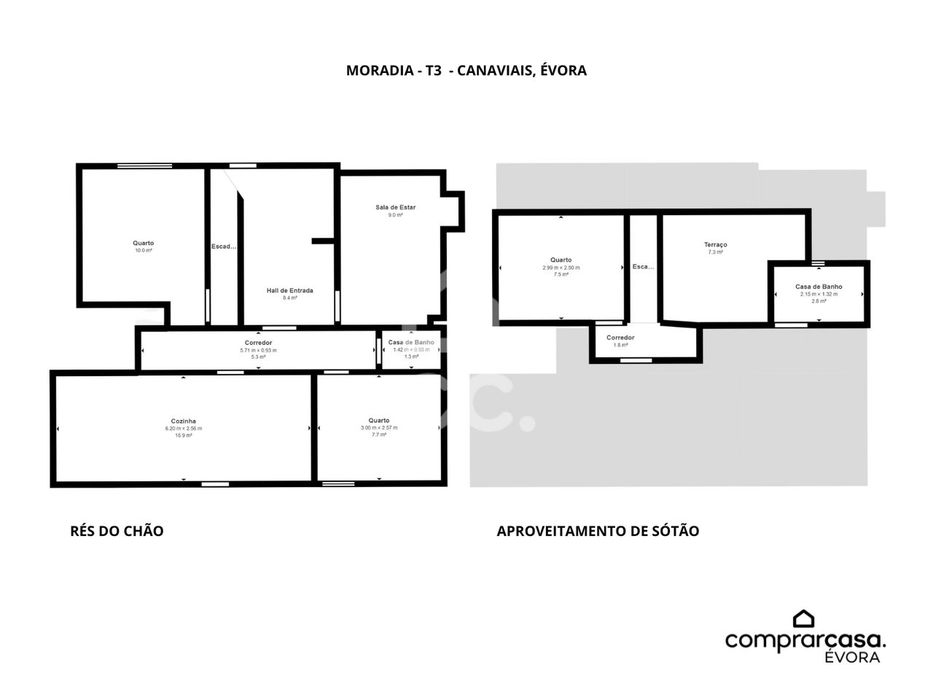 Moradia T3 c/ Quintal, Terraço e Aproveitamento de Sótão nos Canaviais