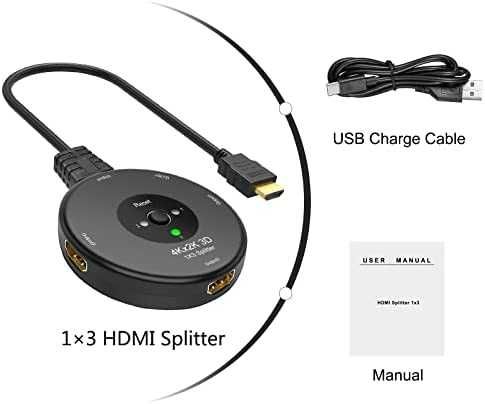 Novo! Divisor HDMI 4K, HDMI switch Splitter 1 saida e 3 entradas