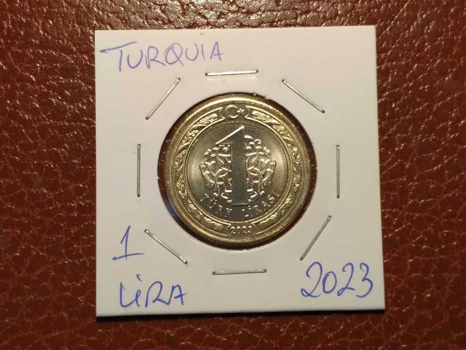 Turquia - moeda de 1 lira de 2023 (bimetálica)