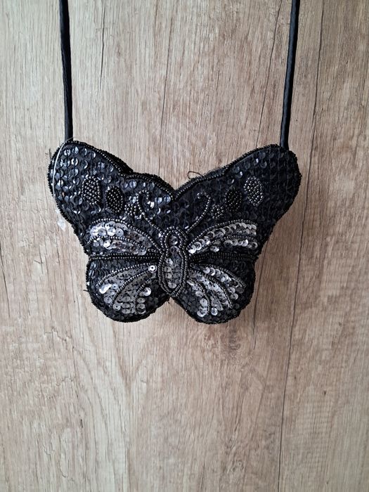 Mini torebka czarny motyl