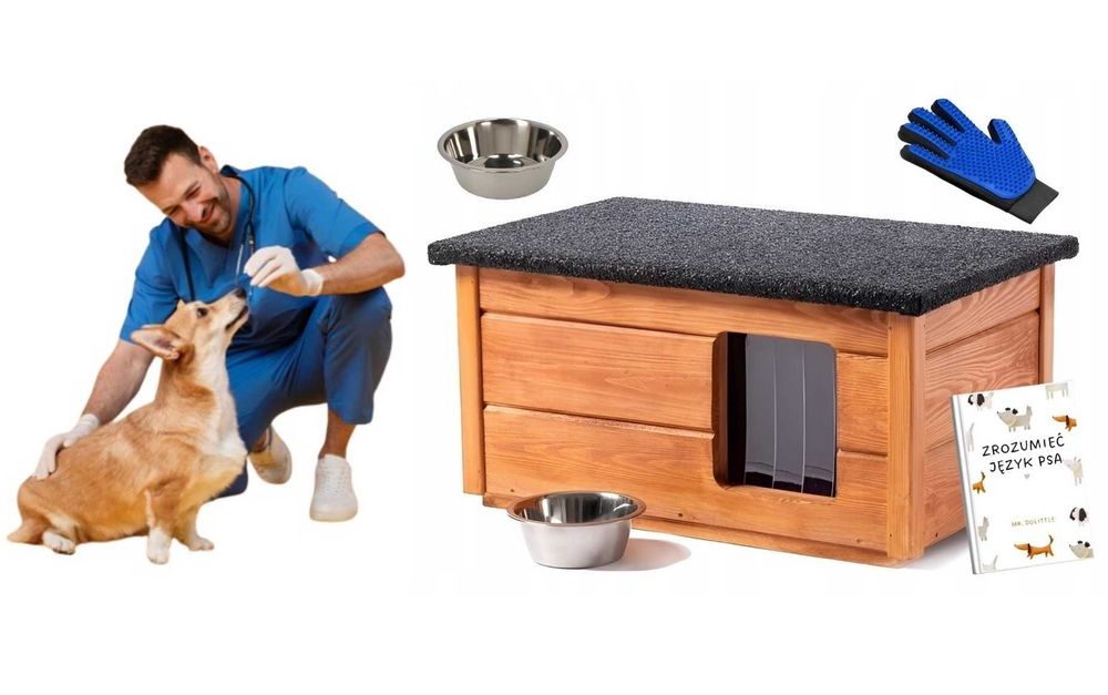 Buda dla psa kota ocieplana drewniana nowa solidna KAŻDY WYMIAR EBOOK