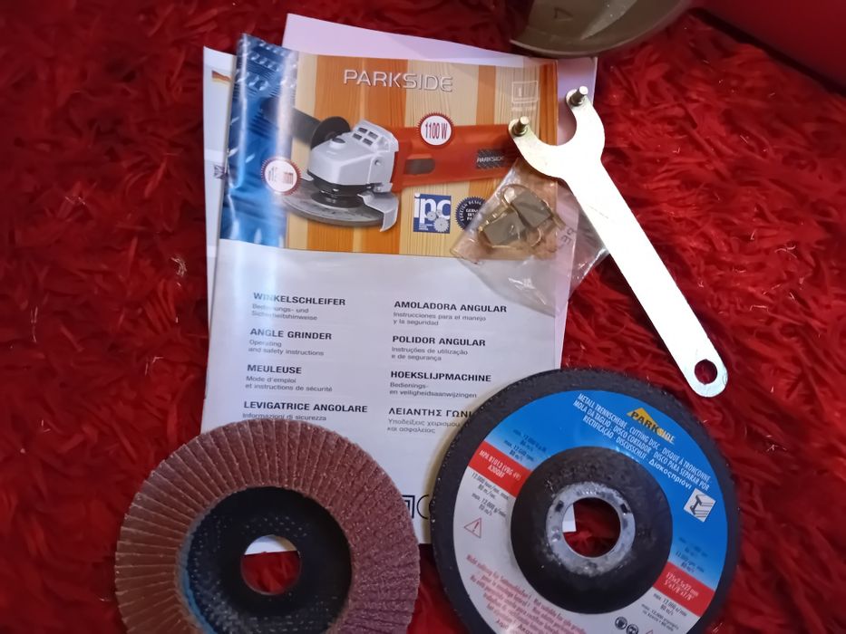 Polidor Angular profissional+Conjunto de 10 discos-Parkside(Novo)