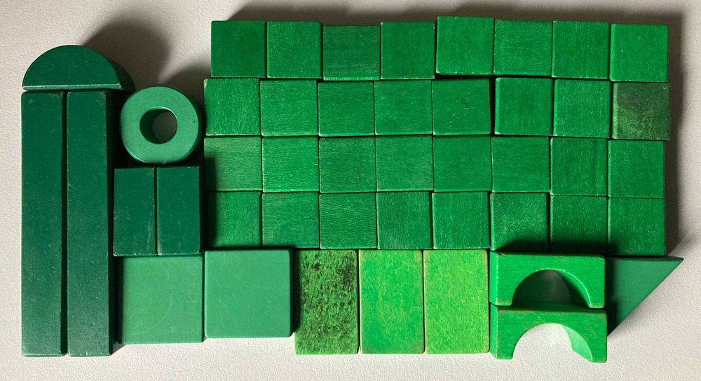 Conjunto de Blocos de Construção em Madeira [verde]