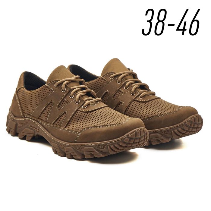 Тактичні літні шкіряні кросівки чоловічі тактические летние кроссовки