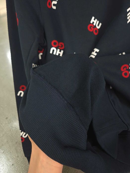 Hugo Boss Granatowa Bawełna 100% Bluza Męska