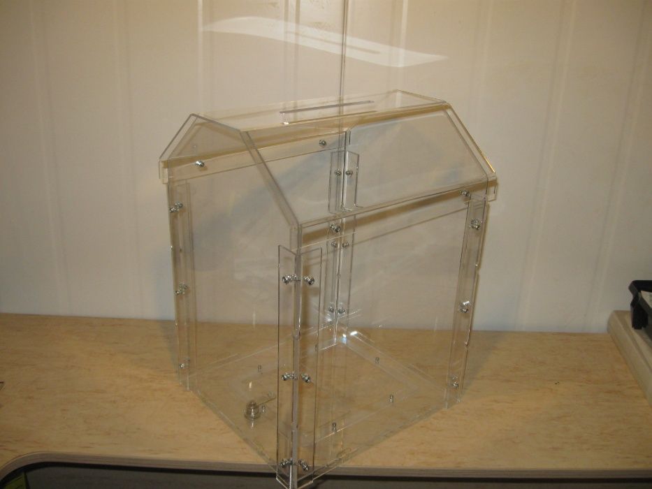 Коробка для сбора денег, бокс пластиковый, прозрачная коробка на замке