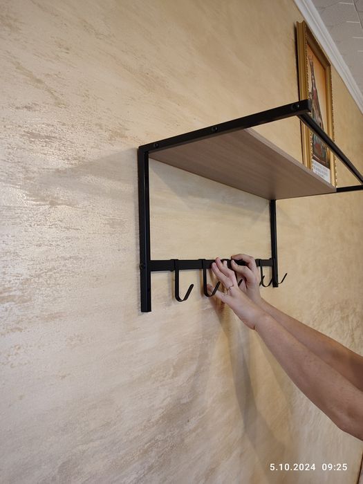 Nowy czarny wieszak ścienny półka na ubrania