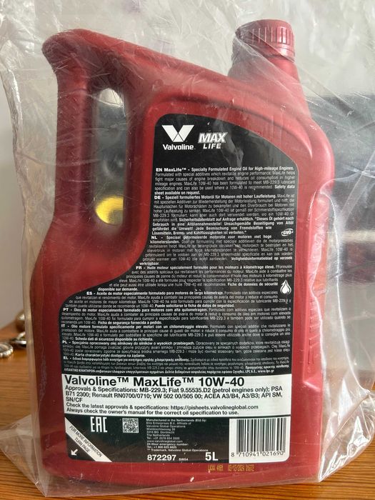 Óleo de Motor Valvoline MaxLife 5 Litros