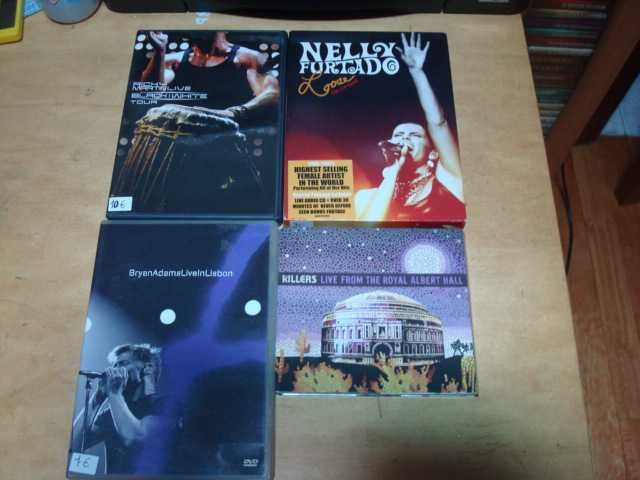 lote 9 dvds musicais bon jovi ,u2, ricky martin,killers,
