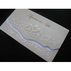 zaproszenia na ślub perłowe 5 szt.