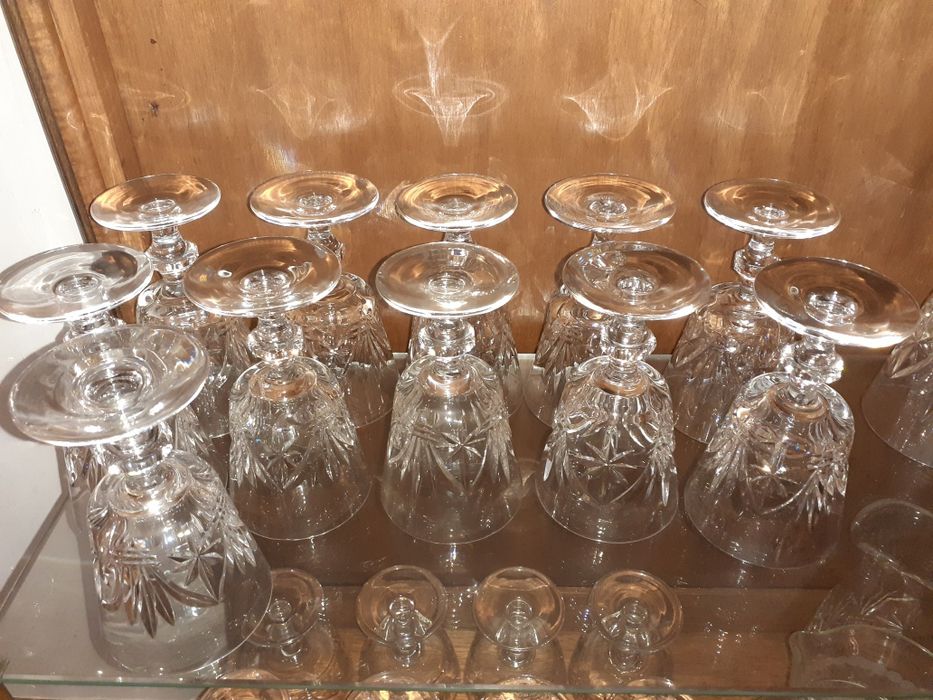 Conjunto de copos de cristal Atlantis (com cerca de 50 anos)