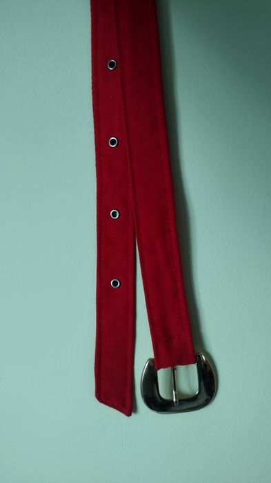 Pasek czerwony 95 cm materiał