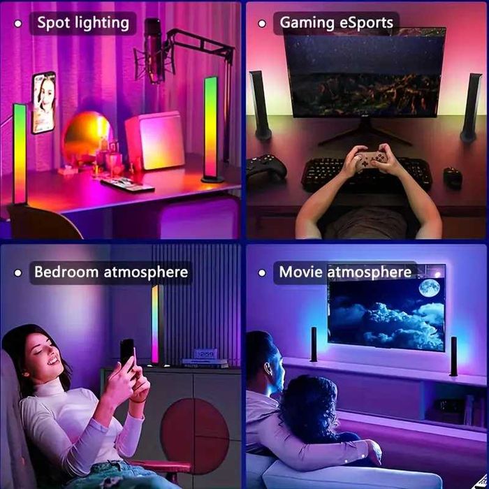 NOVO - 2 Barras De Luz LED Inteligentes RGB com comando remoto