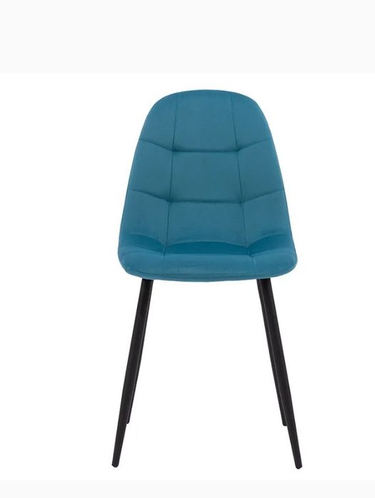 Krzesła turkusowe pikowane