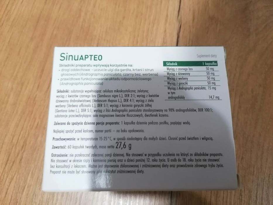 Sinuapteo zatoki suplement diety