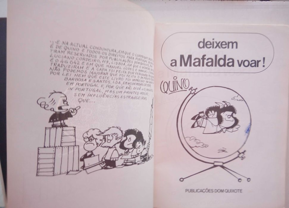 Quino  - - - Deixem a Mafalda Voar - - - - -Livro