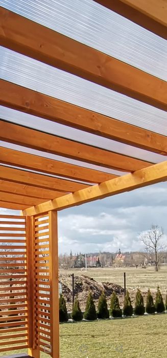 Pergola, taras, zadaszenie, poliwęglan komorowy