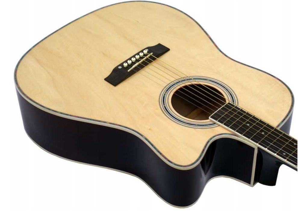 Gitara solidna pełnowymiarowa NOWA zestaw stroik pokrowiec kolory 4/4