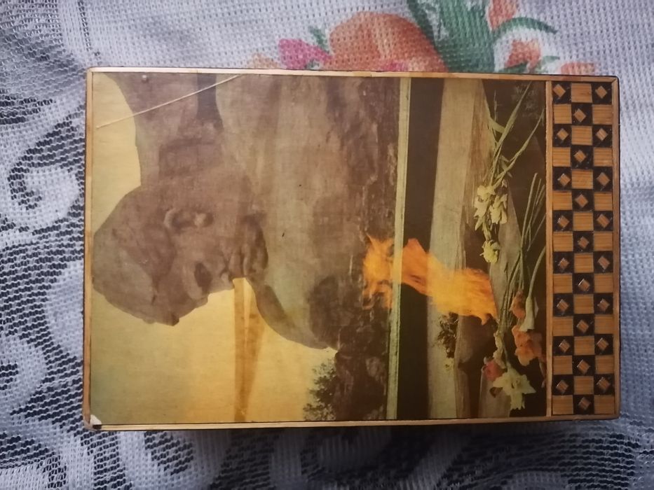 Деревянная шкатулка(ссср) +значки