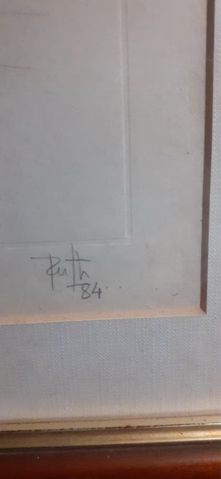 Quadro de um gato a preto e branco