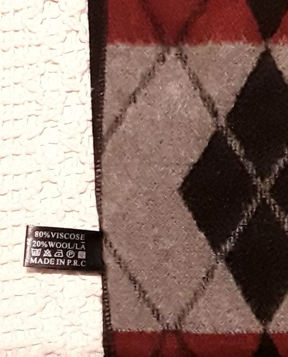 Cachecol para homem preto com grená e cinza, novo sem etiqueta