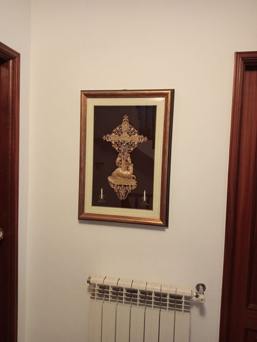 Quadro em filigrana de prata dourada