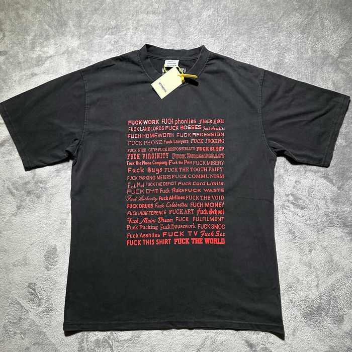 Футболка Vetements FUCK t-shirt S M L