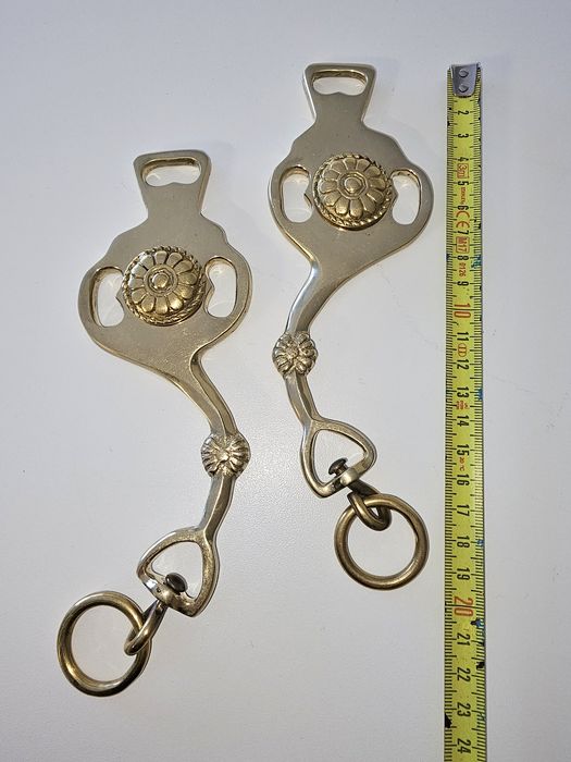 czanki do hackamore barokowe złote zdobione do ogłowia bezwędzidłowego