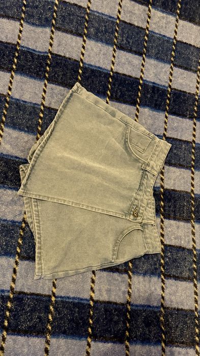 Джинсові юбка-шорти синього кольору