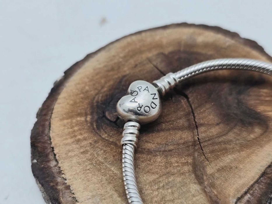 Srebrna bransoletka 925 - PANDORA - 13,98g - 17cm