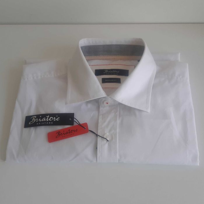 New Briatore Men's White Regular Fit Shirt, Size M (39/40)64551038243970120