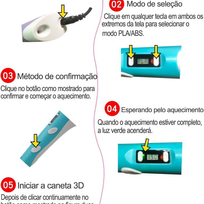 Caneta 3D  disponivel em 6 cores