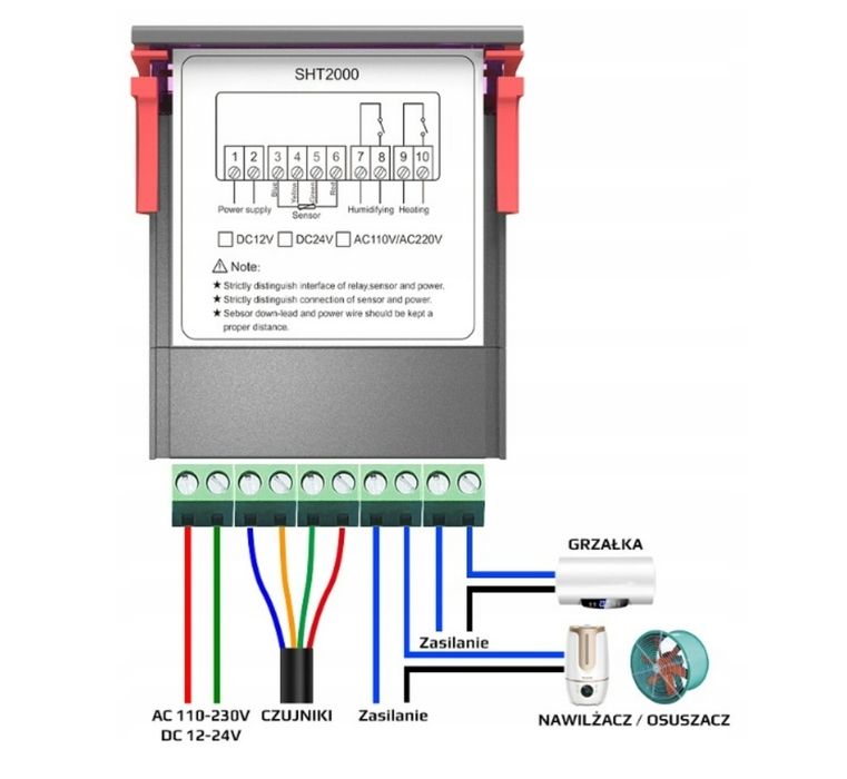 Regulator temperatury uniwersalny SHT2000 Higromete Pompy Wylęgarnie 2