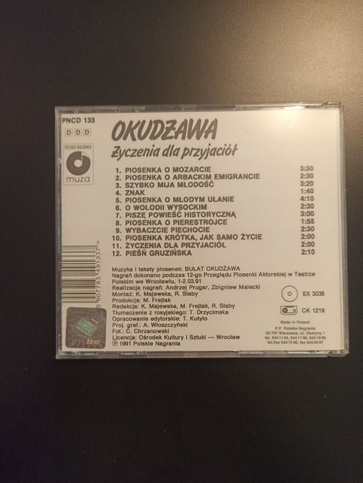 Okudżawa życzenia dla przyjaciół płyta CD