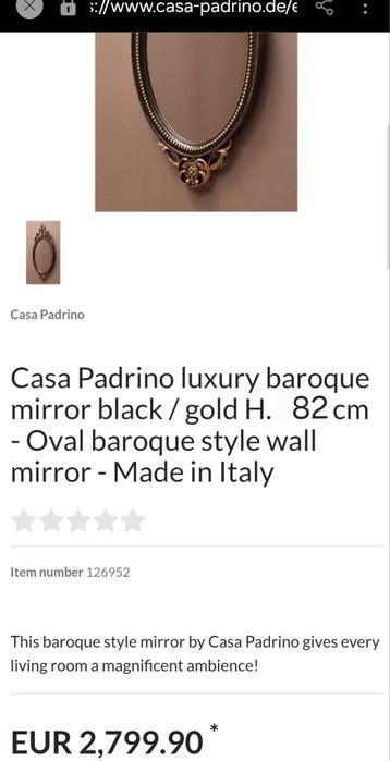 Stylowe owalne lustro